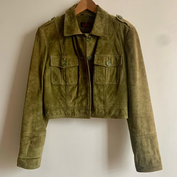 Suede cropped jacket - Picture 4 of 4